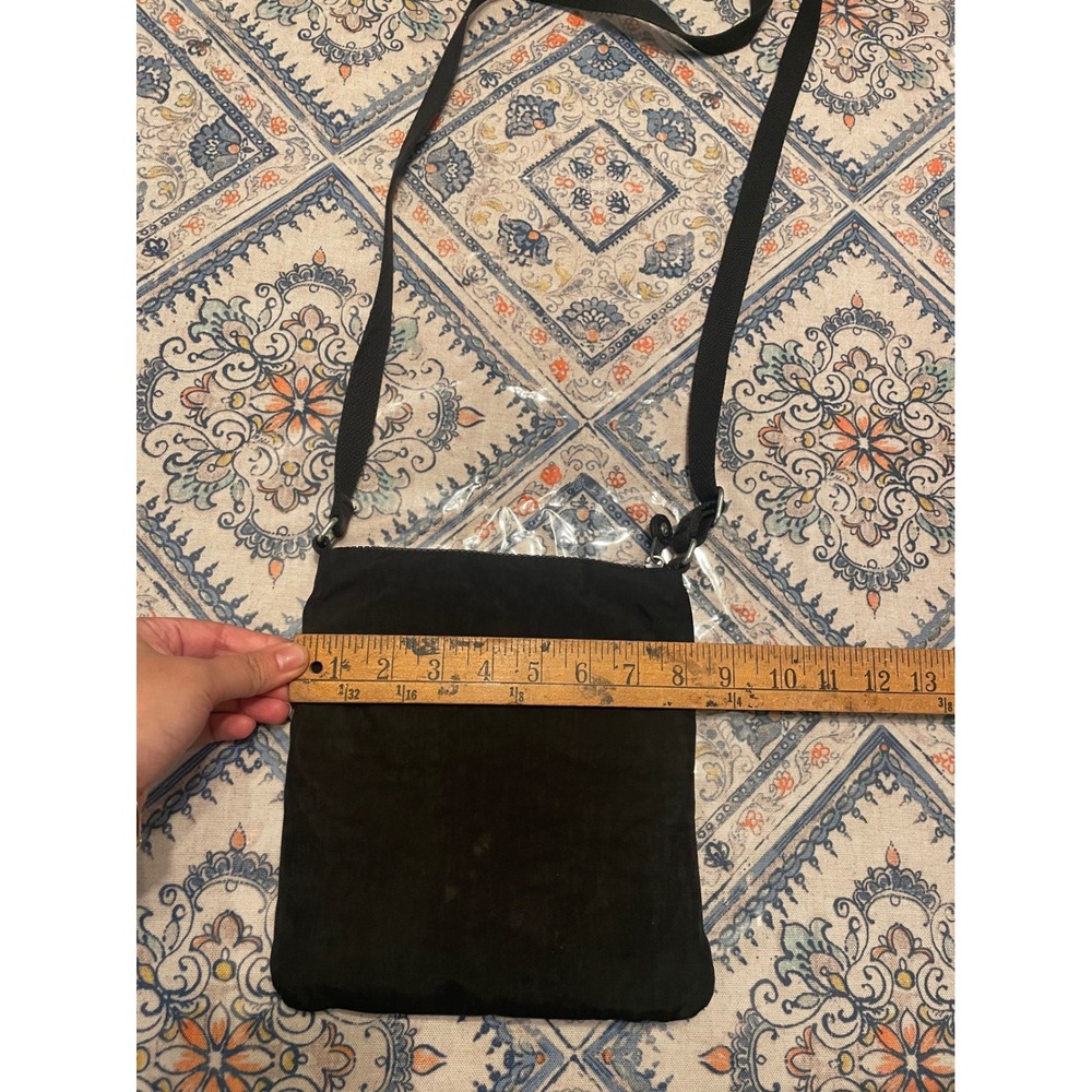 Kipling Black Nylon Crossbody Bag Slim Messenger Travel Shoulder Bag - Picture 4 of 4